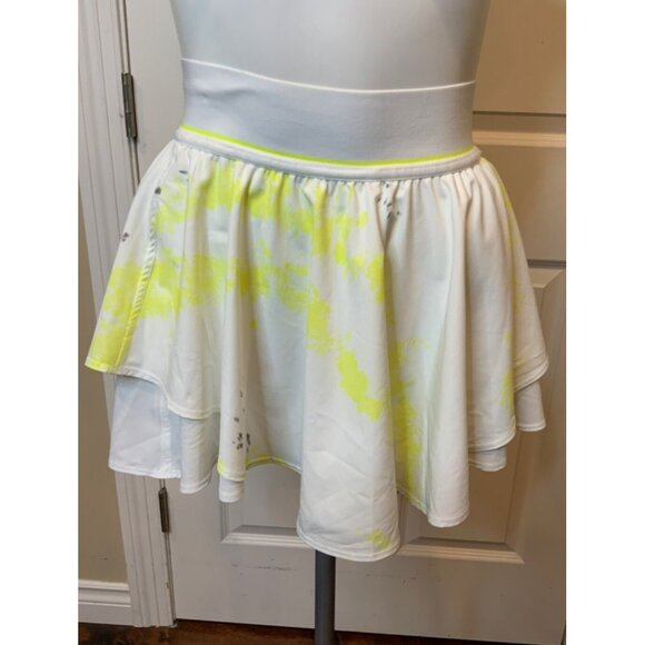 Lululemon Court Rival HR Skirt Yellow & White Patterned Size 2 NWT! $98